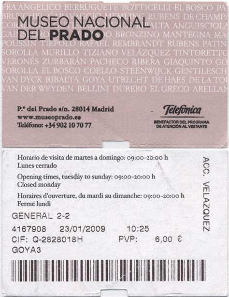 museo nacional del prado ticket prices